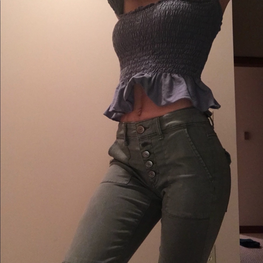 AM EAGLE Super Stretch Green Pants